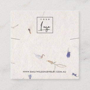 CARTE DE VISITE CARRÉ AFFICHAGE DE BRACELET DE PAPIER À LA MAIN