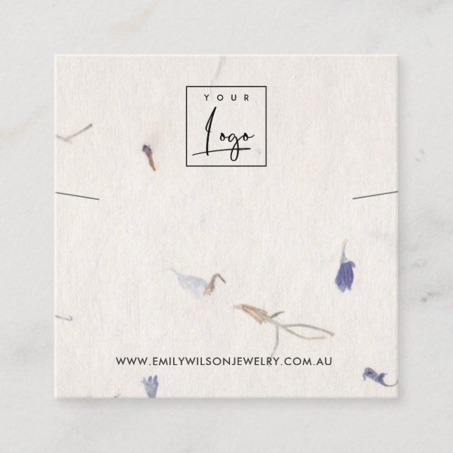 CARTE DE VISITE CARRÉ AFFICHAGE DE BRACELET DE PAPIER À LA MAIN (Devant)