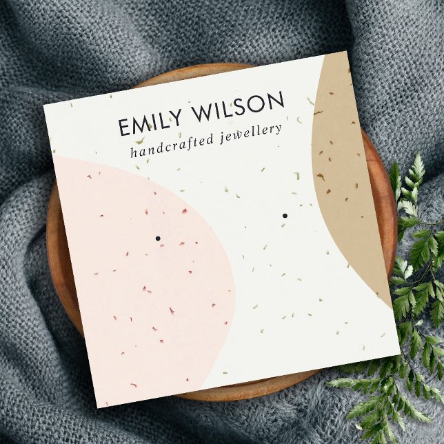 CARTE DE VISITE CARRÉ AFFICHAGE DE RECHERCHE D'OCRE BLANC ABSTRAIT CERAM (Créateur téléchargé)