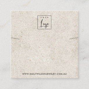 CARTE DE VISITE CARRÉ AFFICHAGE RUSTIQUE DU BRACELET EN STUCCO BLANC