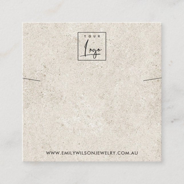 CARTE DE VISITE CARRÉ AFFICHAGE RUSTIQUE DU BRACELET EN STUCCO BLANC (Devant)