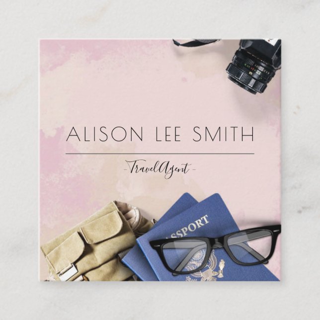 Carte De Visite Carré Agent de voyage (Devant)