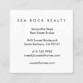 Carte De Visite Carré Agent immobilier unique Rocks Ocean Beach Photo