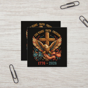 Carte De Visite Carré Aigle patriotique de 250 ans de foi et de liberté