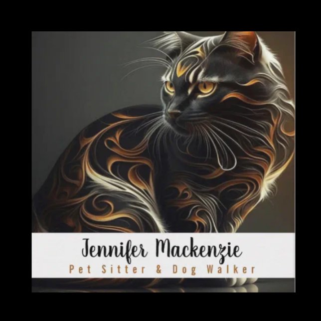 Carte De Visite Carré Aiguille et marchette pour chien de chat mignonne (Créateur téléchargé)