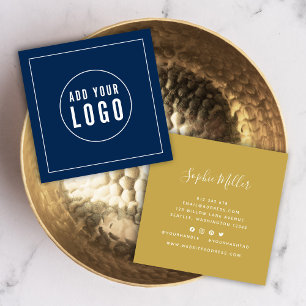 Carte De Visite Carré Ajouter Logo Couleur modifiable Bordure blanche Mé