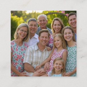 Carte De Visite Carré Ajouter une photo de réunion de famille Personnali