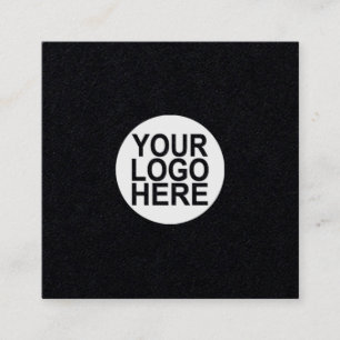 Carte De Visite Carré Ajouter votre logo moderne noir et blanc