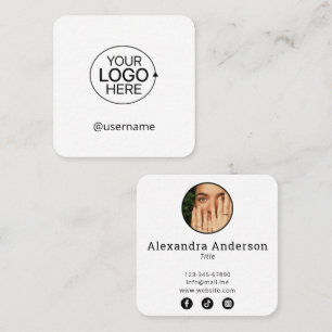 Carte De Visite Carré Ajoutez votre logo et votre photo Influenceur Médi