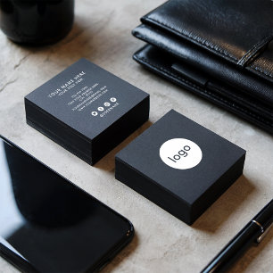 Carte De Visite Carré Ajoutez votre logo personnalisé cercle professionn