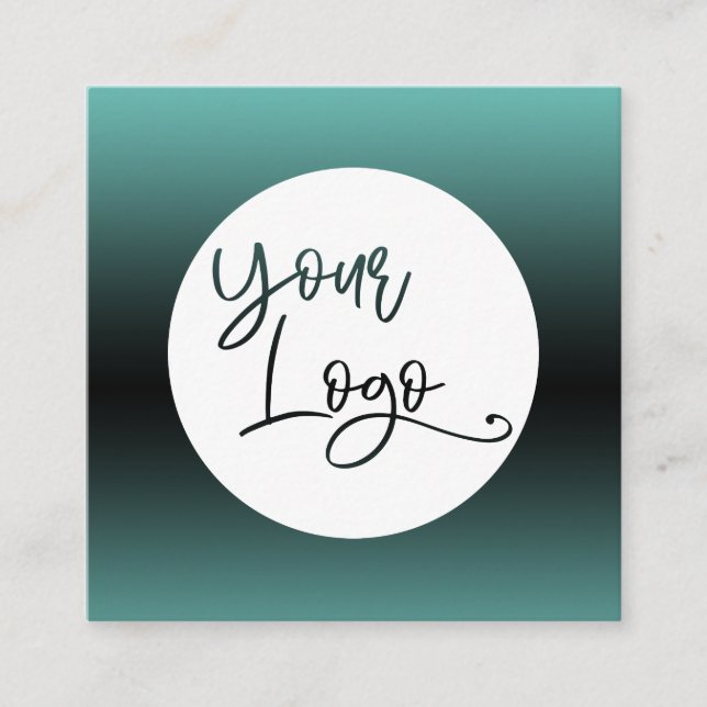 Carte De Visite Carré Ajoutez votre logo personnalisé sur l'Ombre noir T (Devant)