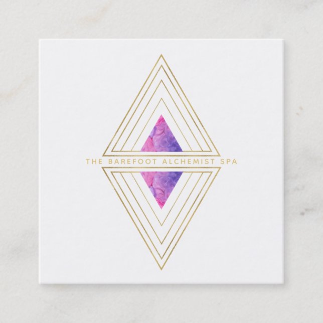 Carte De Visite Carré *~*Alchimie de la géométrie sacrée des triangles d (Devant)