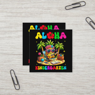 Carte De Visite Carré Aloha Maternelle Ananas Hawaï Rentree Scolaire