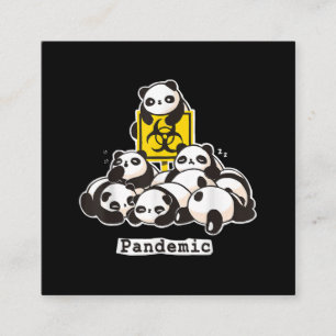 Carte De Visite Carré Amateurs de Panda  Pandémie de mignons panda