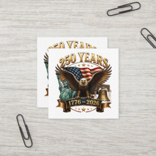 Carte De Visite Carré Américain 250e anniversaire USA Patriotique 4 juil