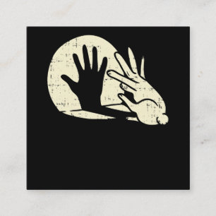 Carte De Visite Carré Amusant Rabbit Shadow Play Pun Bunny Lover