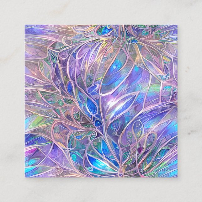 Carte De Visite Carré Angel Opalescent Aura Sapphire Aquamarine et Quar (Devant)