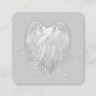 Carte De Visite Carré ANGEL WINGS 'Croire' Coeur magique