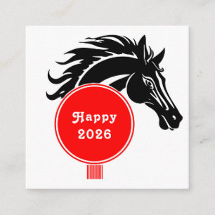 Carte De Visite Carré Année du calendrier du cheval 2026