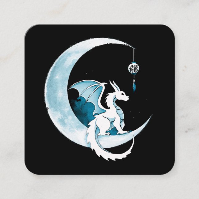 Carte De Visite Carré Année Du Dragon (Devant)