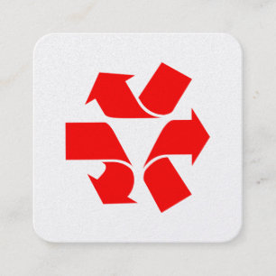 Carte De Visite Carré Annuler le recyclage du symbole