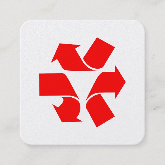 Carte De Visite Carré Annuler le recyclage du symbole (Devant)