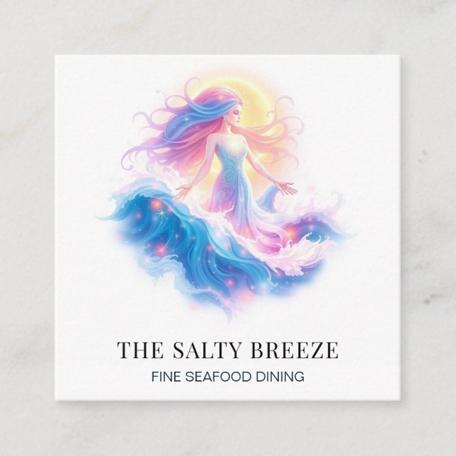 Carte De Visite Carré *~* AP13 100 Maritime Beach WAVE Naissance de Vénu (Devant)