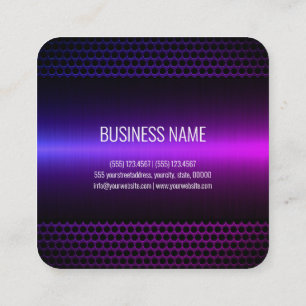 Carte De Visite Carré Apparence en métal mauve en acier inoxydable clai