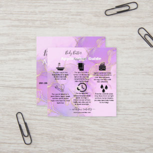 Carte De Visite Carré Application Beurre du corps Aquarelle rose or Sq