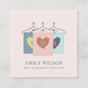 CARTE DE VISITE CARRÉ AQUA GRAY ORANGE BLUSH HANGING HANGING VÊTEMENTS 