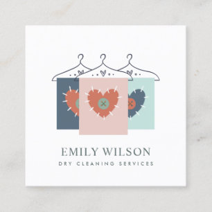 CARTE DE VISITE CARRÉ AQUA GRAY ORANGE BLUSH HANGING HANGING VÊTEMENTS