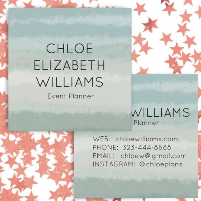 Carte De Visite Carré Aquarelle Abstraite de couleur pâle (Créateur téléchargé)