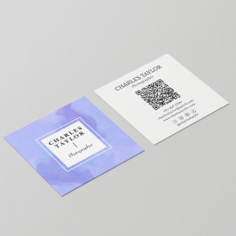 Carte De Visite Carré Aquarelle Abstraite Purple Carré Élégance