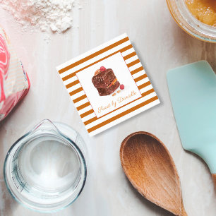 Carte De Visite Carré Aquarelle Boulangerie Sucres