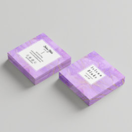 Carte De Visite Carré Aquarelle chic violet à l'aspect tendance