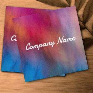 Carte De Visite Carré aquarelle couleurs vives art audacieux