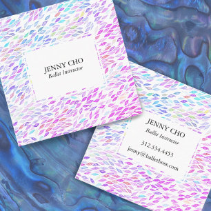 Carte De Visite Carré Aquarelle Feuilles plumes Flux Design moderne