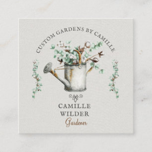 Carte De Visite Carré Aquarelle Gardener