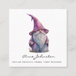 Carte De Visite Carré Aquarelle Gnome Adorable et mignonne