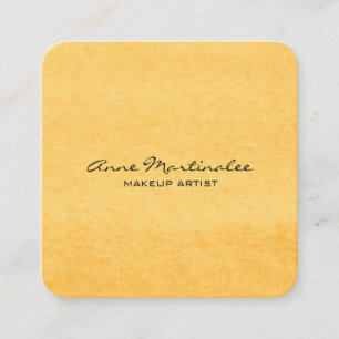Carte De Visite Carré Aquarelle jaune Abstraite