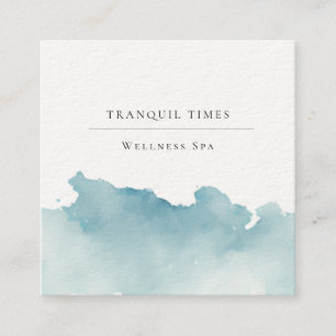 Carte De Visite Carré Aquarelle minimaliste moderne Aqua Spa