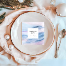 Aquarelle moderne bleu Abstrait rose Turquoise Pas