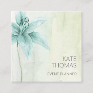 Carte De Visite Carré Aquarelle moderne élégant Floral