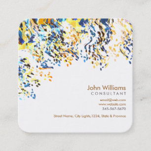 Carte De Visite Carré Aquarelle Nature moderne Peintures Broussettes ver
