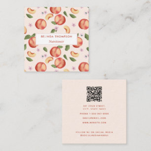 Carte De Visite Carré Aquarelle Peaches Blossoms nutritionniste diététic