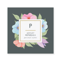 Aquarelle tendance Aquarelle rose or Fleurs Monogr