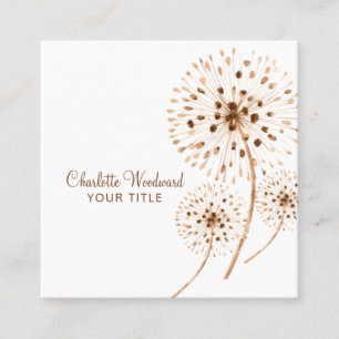 Carte De Visite Carré Aquarelle Vent soufflé Dandelion Fleurs