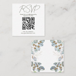 Carte De Visite Carré Aquarelle Verdure Eucalyptus Mariage