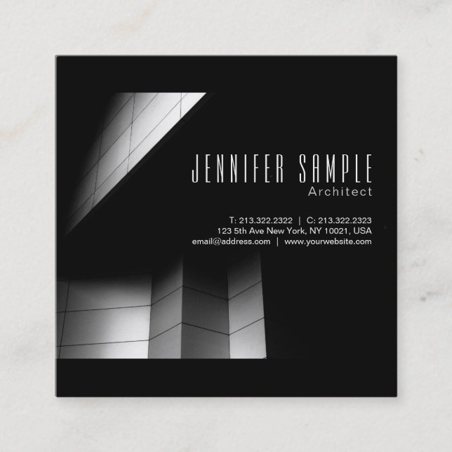 Carte De Visite Carré Architecture professionnelle de luxe UV Matte (Devant)