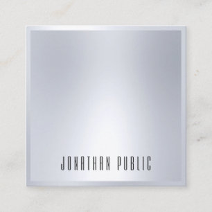 Carte De Visite Carré Argent Look Élégant Modèle moderne Glamour